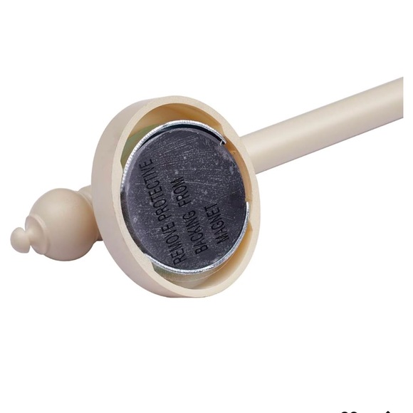 MAGNETIC Metal Cream Curtain Rod Holders Set of 2 Modern Minimalist Decor - Picture 2 of 11